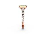 Rose gold Fancy Yellow Emerald  Solitaire Pave Diamond Engagement Ring with Prong Setting_22