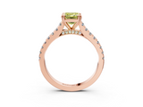 Rose gold Fancy Yellow Emerald  Solitaire Pave Diamond Engagement Ring with Prong Setting_23