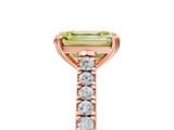 Rose gold Fancy Yellow Emerald  Solitaire Pave Diamond Engagement Ring with Prong Setting_25