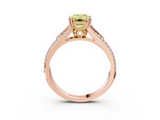 Rose gold Fancy Yellow Emerald  Solitaire Pave Split Shank Engagement Ring with Six-Prong Setting_40