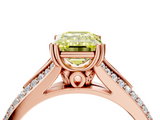 Rose gold Fancy Yellow Emerald  Solitaire Pave Split Shank Engagement Ring with Six-Prong Setting_41