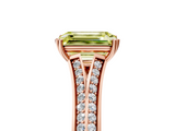 Rose gold Fancy Yellow Emerald  Solitaire Pave Split Shank Engagement Ring with Six-Prong Setting_42