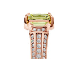 Rose gold Fancy Yellow Emerald  Solitaire Pave Split Shank Ring with Four-Prong Setting_86