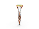 Rose gold Fancy Yellow Emerald  Solitaire Split Shank Pavé Diamond Engagement Ring_424