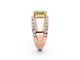 Rose gold Fancy Yellow Emerald  Solitaire Split Shank Pave Diamond Ring_50