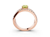 Rose gold Fancy Yellow Emerald  Solitaire Split Shank Pave Diamond Ring_51