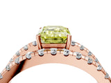 Rose gold Fancy Yellow Emerald  Solitaire Split Shank Pave Diamond Ring_52