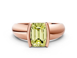 Rose gold Fancy Yellow Emerald  Solitaire Tension Set Diamond Ring with Wide Band_20
