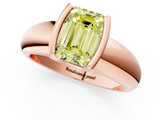 Rose gold Fancy Yellow Emerald  Solitaire Tension Set Diamond Ring with Wide Band_21