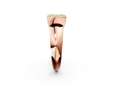 Rose gold Fancy Yellow Emerald  Solitaire Tension Set Diamond Ring with Wide Band_22