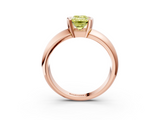 Rose gold Fancy Yellow Emerald  Solitaire Tension Set Diamond Ring with Wide Band_23