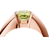 Rose gold Fancy Yellow Emerald  Solitaire Tension Set Diamond Ring_24