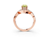 Rose gold Fancy Yellow Emerald  Solitaire Twist Band Pavé Diamond Engagement Ring_35
