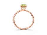 Rose gold Fancy Yellow Emerald  Solitaire Twist Band Ring with Four-Prong Setting_71