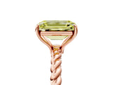 Rose gold Fancy Yellow Emerald  Solitaire Twist Band Ring with Four-Prong Setting_73