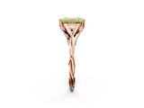 Rose gold Fancy Yellow Emerald  Solitaire Twist Band Six-Prong Setting 2