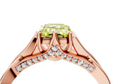 Rose gold Fancy Yellow Emerald  Solitaire Twist Band Six-Prong Setting 4