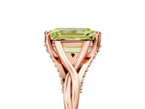 Rose gold Fancy Yellow Emerald  Solitaire Twist Band Six-Prong Setting 5