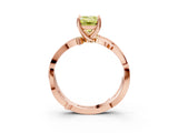 Rose gold Fancy Yellow Emerald  Solitaire Twist Band with Pavé Accents and Four-Prong Setting_23