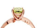 Rose gold Fancy Yellow Emerald  Solitaire Twist Band with Pavé Accents and Four-Prong Setting_24