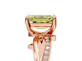 Rose gold Fancy Yellow Emerald  Solitaire Twist Band with Pavé Accents and Four-Prong Setting_25
