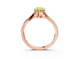 Rose gold Fancy Yellow Emerald  Solitaire Twist Band with Pavé Diamonds and Four-Prong Setting_90