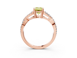 Rose gold Fancy Yellow Emerald  Solitaire Twist Band with Pavé Setting and Four-Prong Setting_37