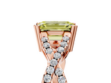 Rose gold Fancy Yellow Emerald  Solitaire Twist Band with Pavé Setting and Four-Prong Setting_39
