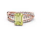 Rose gold Fancy Yellow Emerald  Solitaire Twist Band with Pavé Setting and Four-Prong Setting_63