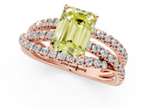 Rose gold Fancy Yellow Emerald  Solitaire Twist Band with Pavé Setting and Four-Prong Setting_64