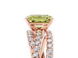 Rose gold Fancy Yellow Emerald  Solitaire Twist Band with Pavé Setting and Four-Prong Setting_68