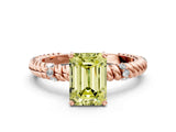 Rose gold Fancy Yellow Emerald  Solitaire Twisted Band Prong Set Engagement Ring_84