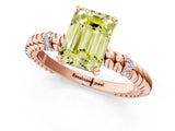 Rose gold Fancy Yellow Emerald  Solitaire Twisted Band Prong Set Engagement Ring_85