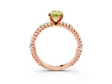 Rose gold Fancy Yellow Emerald  Solitaire Twisted Band Prong Set Engagement Ring_87