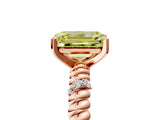 Rose gold Fancy Yellow Emerald  Solitaire Twisted Band Prong Set Engagement Ring_89