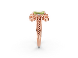 Rose gold Fancy Yellow Emerald  Solitaire Twisted Band Scroll Prong Ring_5