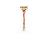 Rose gold Fancy Yellow Emerald  Solitaire Twisted Band with Bead Prong Setting_287