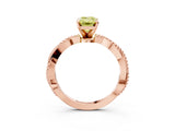 Rose gold Fancy Yellow Emerald  Solitaire Twisted Band with Bead Prong Setting_288