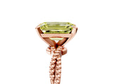 Rose gold Fancy Yellow Emerald  Solitaire Twisted Band with Bead Prong Setting_290