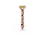 Rose gold Fancy Yellow Emerald  Solitaire Twisted Band with Pavé Accents and Four-Prong Setting_5