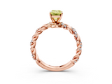 Rose gold Fancy Yellow Emerald  Solitaire Twisted Band with Pavé Accents and Four-Prong Setting_6