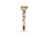 Rose gold Fancy Yellow Emerald  Solitaire Twisted Band with Prong Setting 3