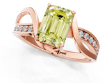 Rose gold Fancy Yellow Emerald  Solitaire Twisted Band with Prong Setting_4