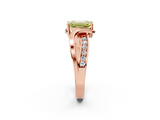 Rose gold Fancy Yellow Emerald  Solitaire Twisted Band with Prong Setting_5