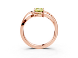 Rose gold Fancy Yellow Emerald  Solitaire Twisted Band with Prong Setting_6