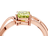 Rose gold Fancy Yellow Emerald  Solitaire Twisted Band with Prong Setting_7