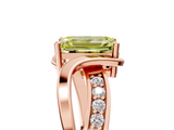 Rose gold Fancy Yellow Emerald  Solitaire Twisted Band with Prong Setting_8