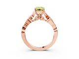 Rose gold Fancy Yellow Emerald  Solitaire Vine Band with Milgrain Prong Setting_6