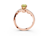 Rose gold Fancy Yellow Emerald  Solitaire with Pavé Twist Band and Four-Prong Setting_79