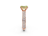 Rose gold Fancy Yellow Emerald  Solitaire with Pave Band and Four-Prong Setting_5
